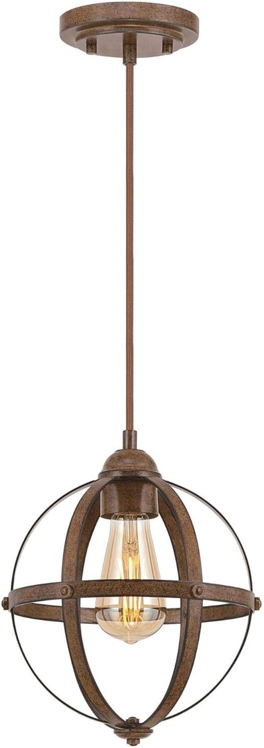 Stella Mira Barnwood Finish Vintage Globe Mini Pendant Light, Oil-Rubbed Bronze