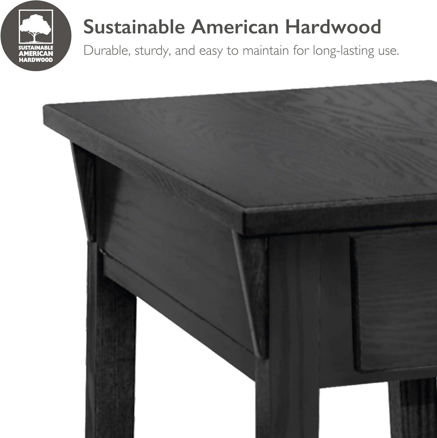 Favorite Finds Mission Hall Stand Slate Finish - Leick Home: Compact Wood Entryway Table with Drawer, CARB Certified