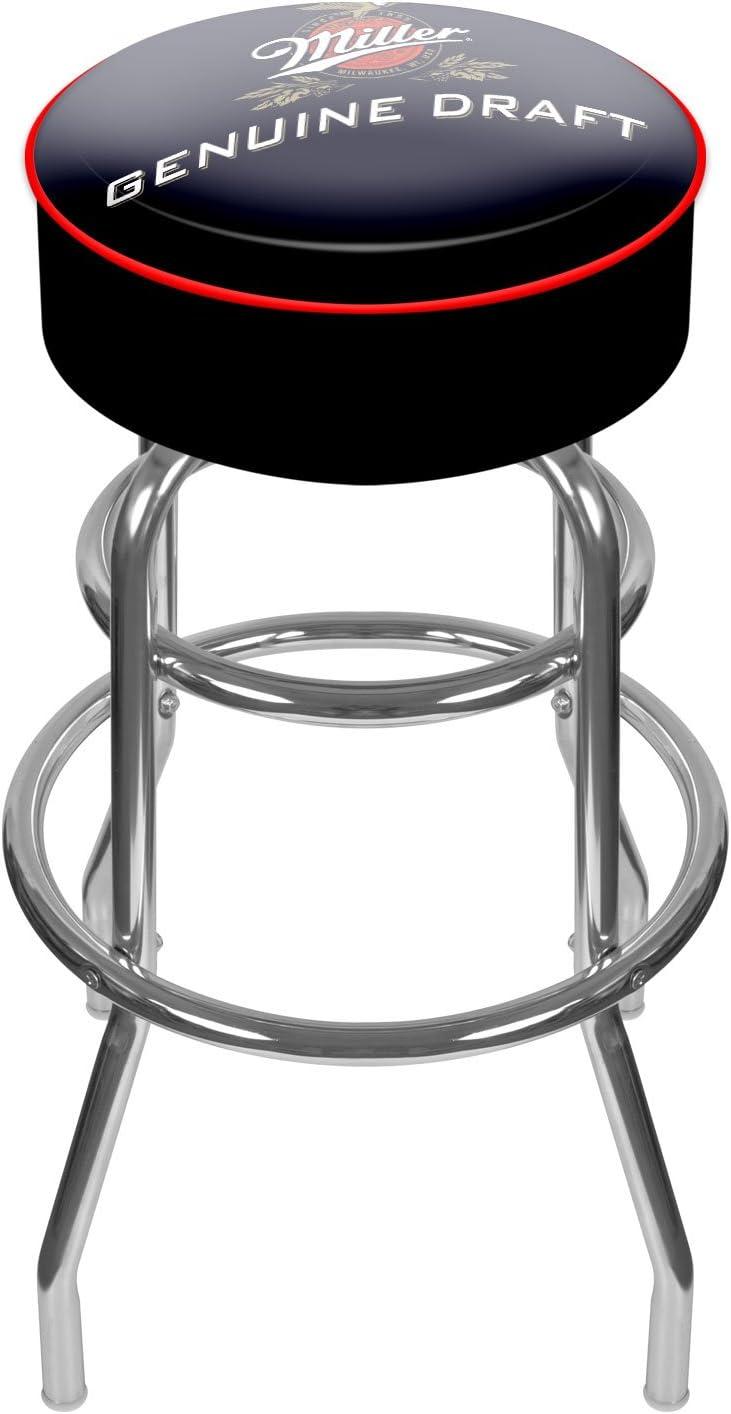 Swivel Upholstered Counter Stool with Metal Frame