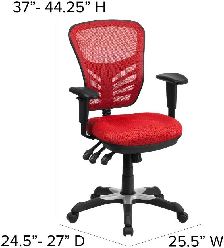 Flash Furniture Mid-Back Mesh Multifunction Executive Swivel Ergonomic Office Chair with Adjustable Arms