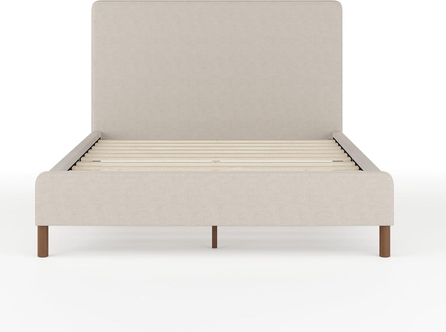 Martha Stewart Martha Stewart Britta Upholstered Platform Bed With Piped Detail Headboard