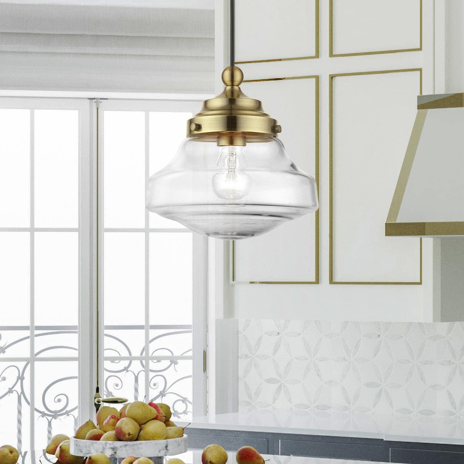 Livex Lighting Avondale 1 - Light Pendant in  Antique Brass