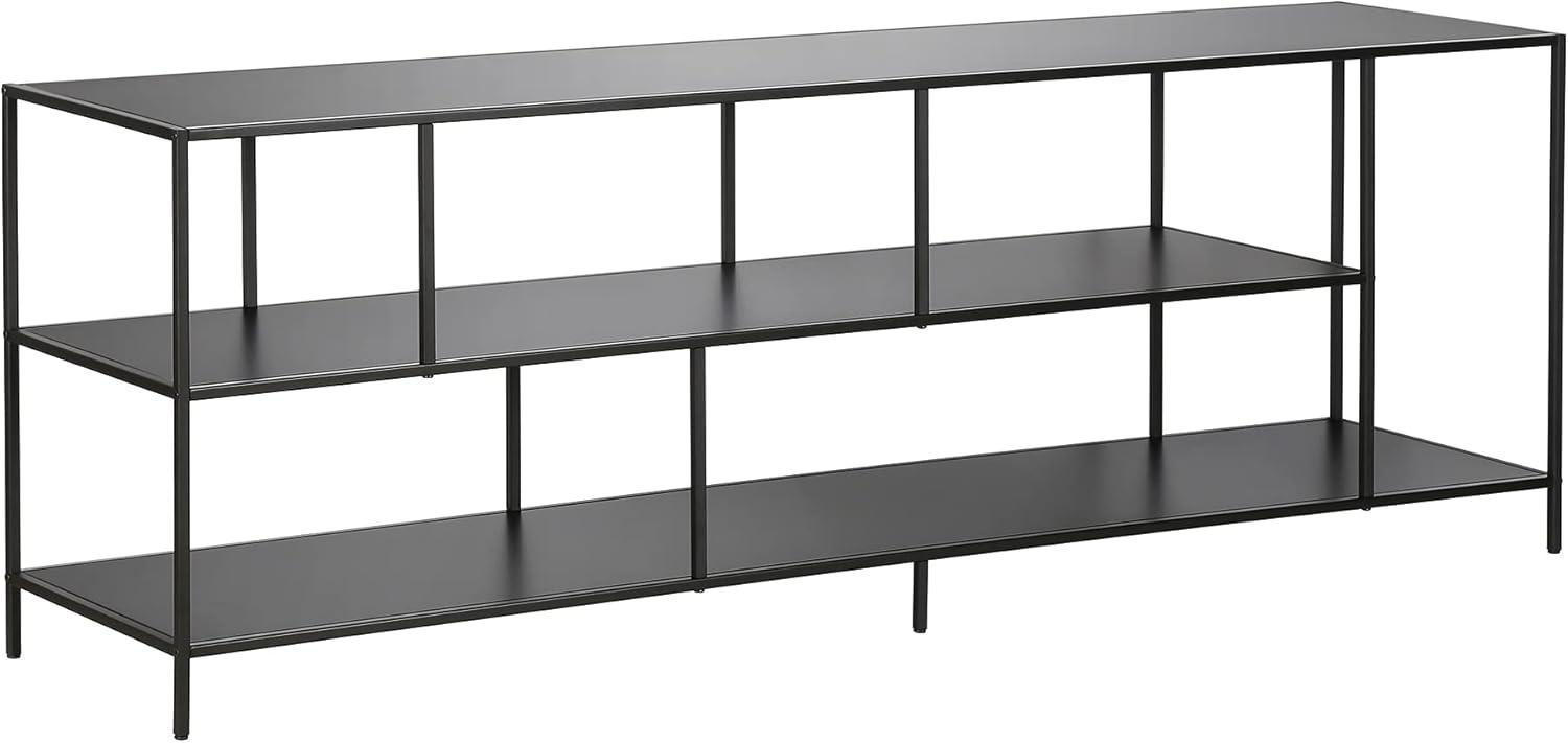 70" Black Bronze TV Stand with Metal Shelves - Henn&Hart