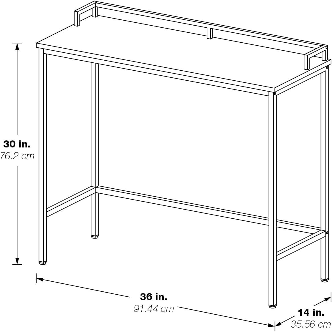 Black Marble MDF Top Console Table with Metal Frame