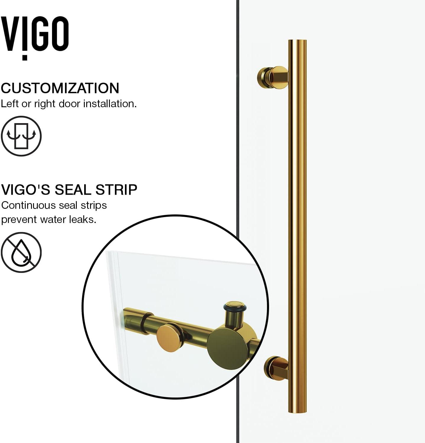 Elan 56-60" W x 74" H Sliding Frameless Shower Door with 3/8" Clear Glass