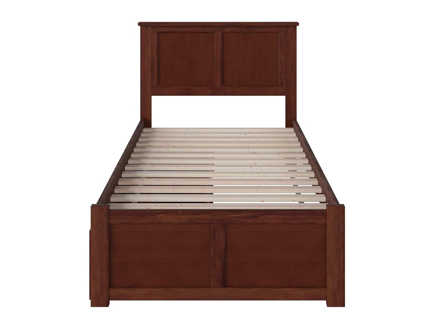 Madison Platform Bed with Flat Panel Foot Board and 2 Urban Bed Drawers in Multiple Colors and Sizes