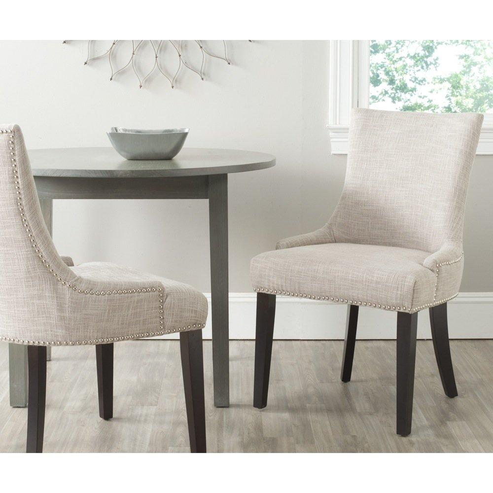Lester 19''H Dining Chair (Set of 2)  Silver Nail Heads - Grey - Safavieh.