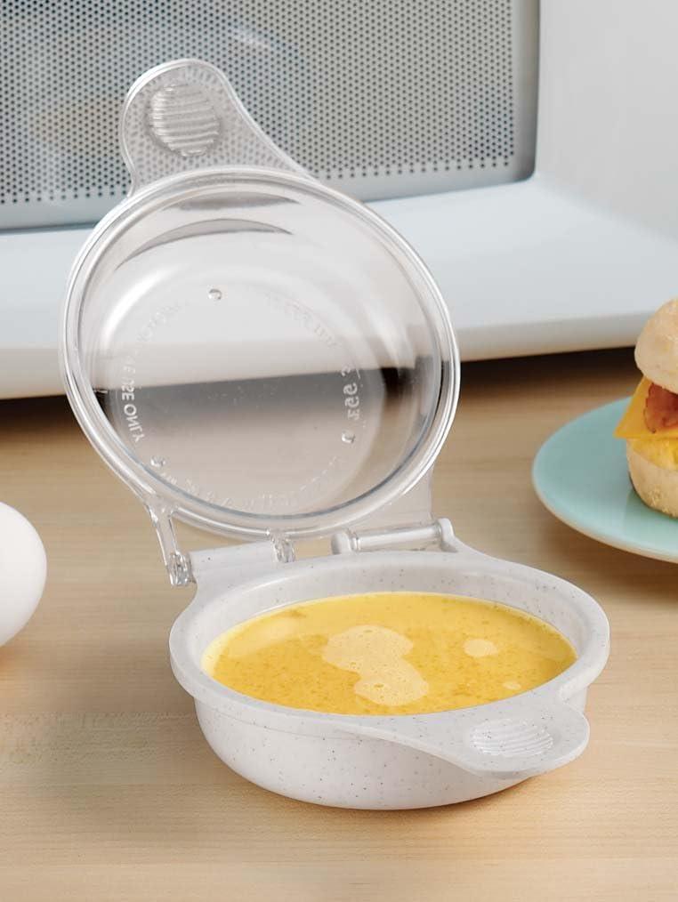 Easy Microwave Egg Muffin Cooker for a Quick and Healthy Breakfast Sandwich – 6.5” x 4.75” x 2”