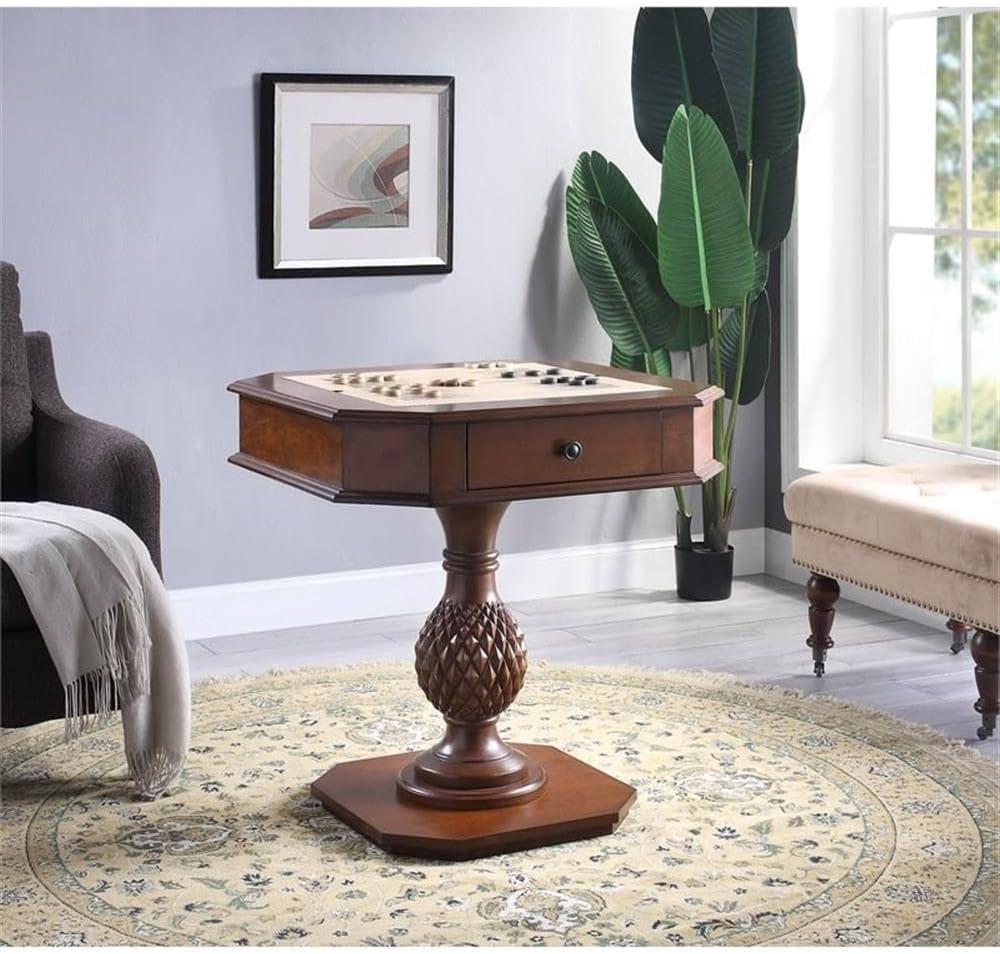 Saltoro Sherpi Bishop II Game Table with Drawer and Reversible Game Board, Cherry or Black (2 Count)