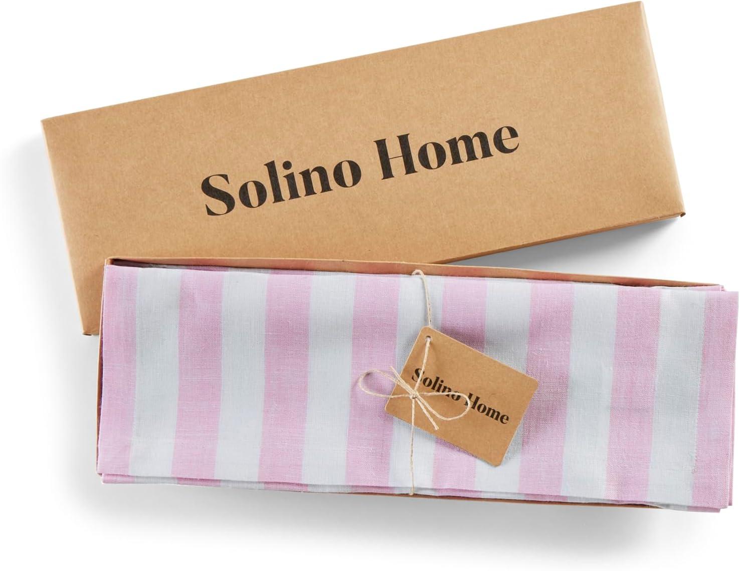 Solino Home Sorrento Stripe - 100% Pure Linen Placemats (Set of 4)