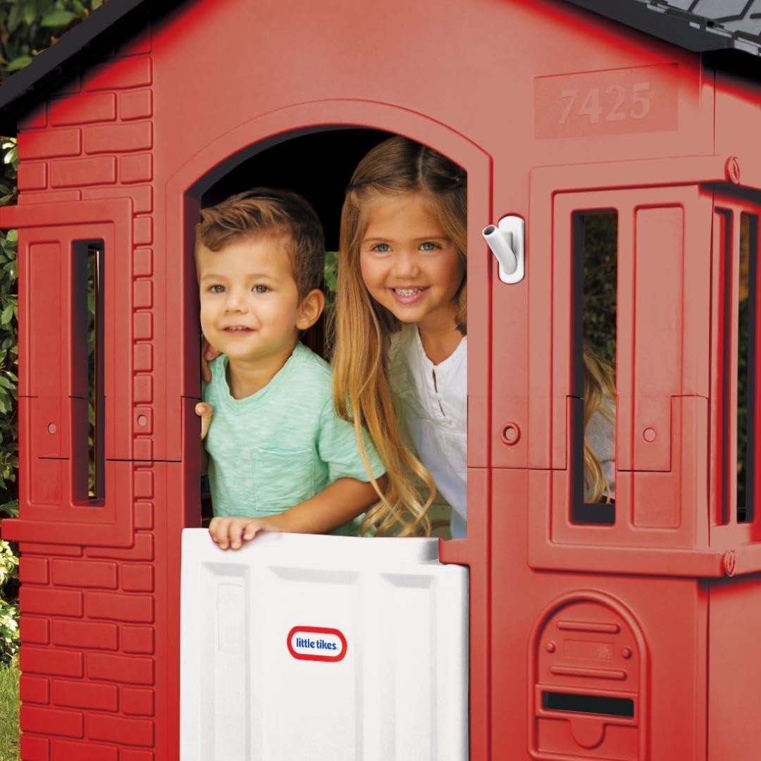 Little Tikes Cape Cottage House, Red with Working Door, Window Shutters, Flag Holder | Easy Installation Process Kids 2-6 Years Old