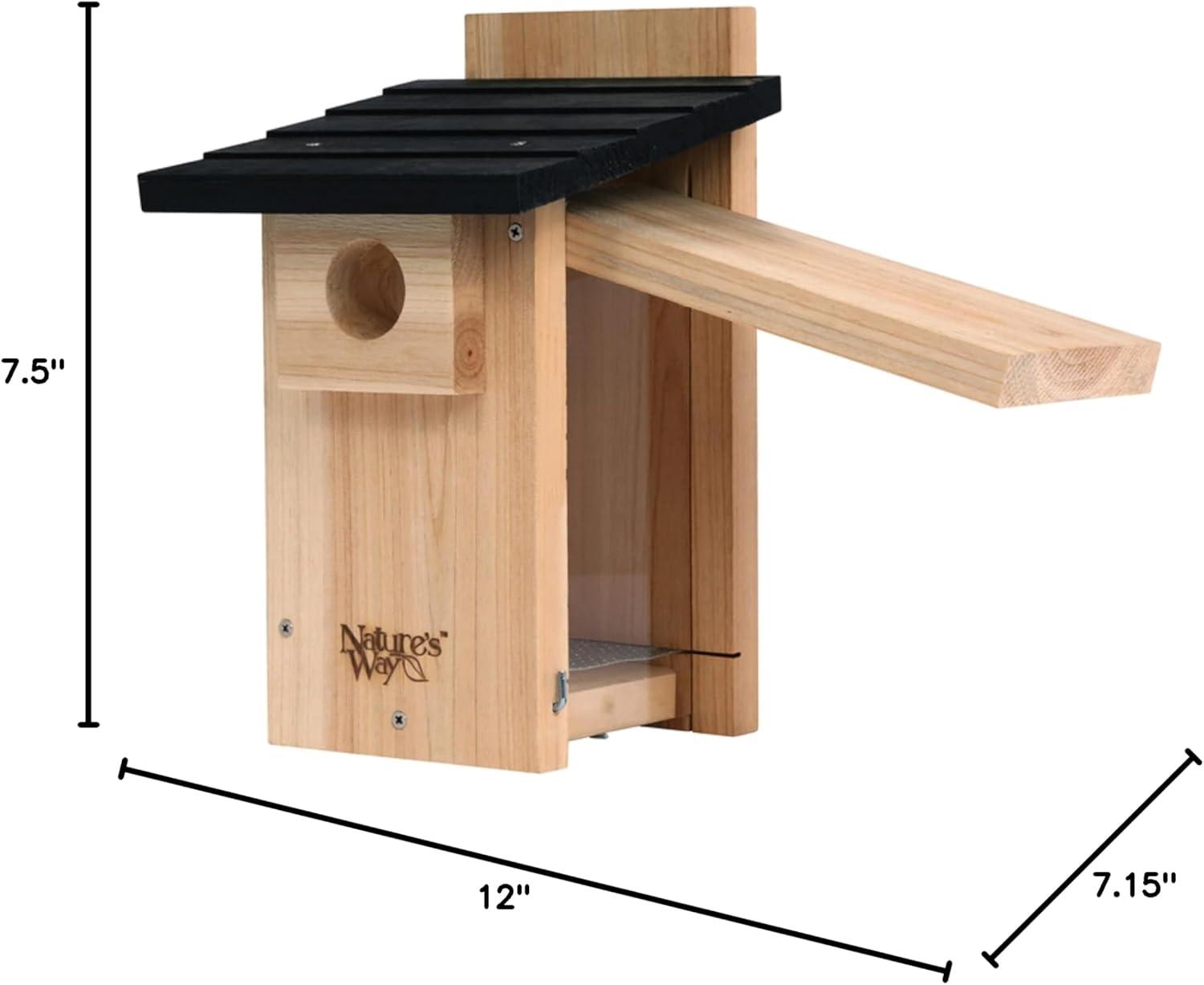 Nature's Way Cedar Bluebird Viewing House with Black Roof