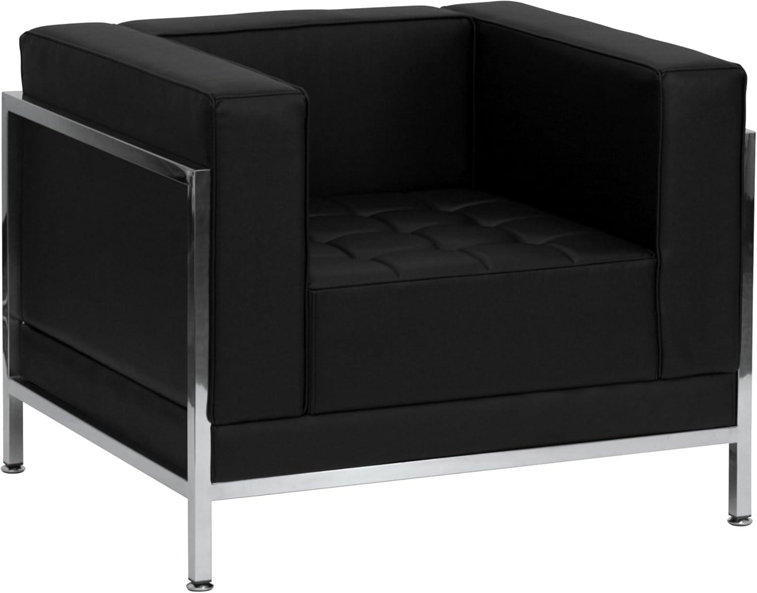 Flash Furniture HERCULES Imagination Series Contemporary Black LeatherSoft Chair with Encasing Frame