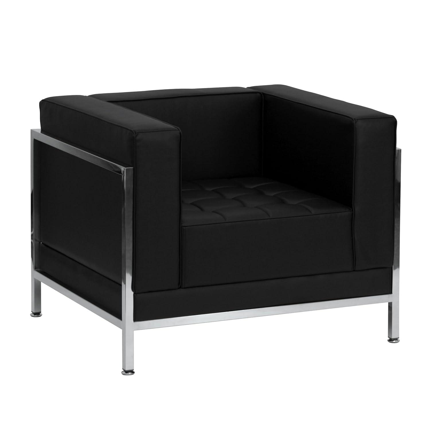 Flash Furniture HERCULES Imagination Series Contemporary Black LeatherSoft Chair with Encasing Frame