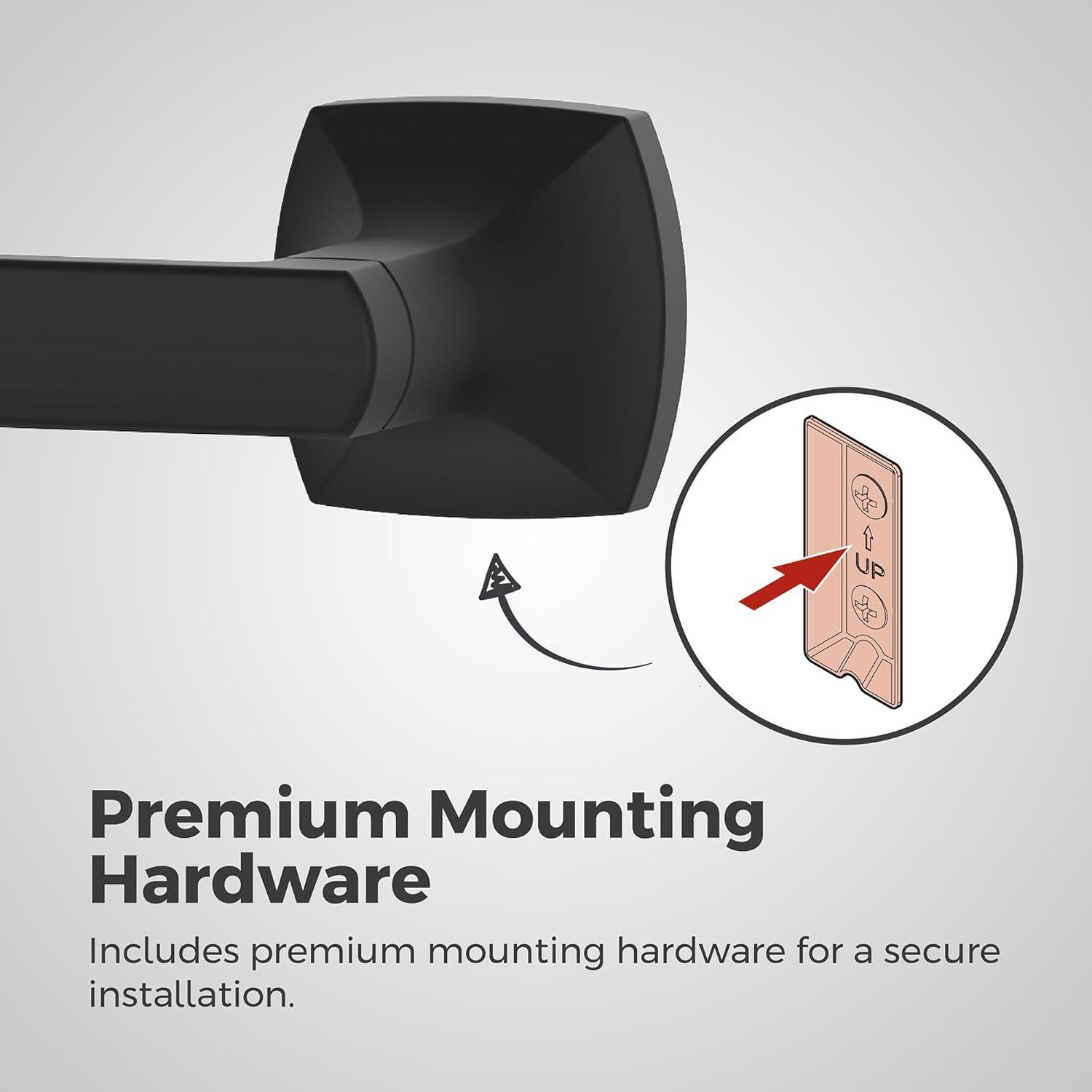 Vaneri 24-Inch Matte Black Wall Mounted Towel Bar