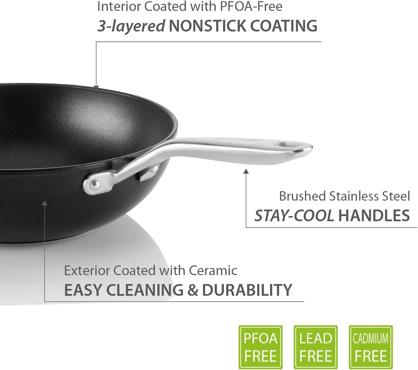 TECHEF Onyx - 12" Nonstick Wok/Stir-Fry Pan