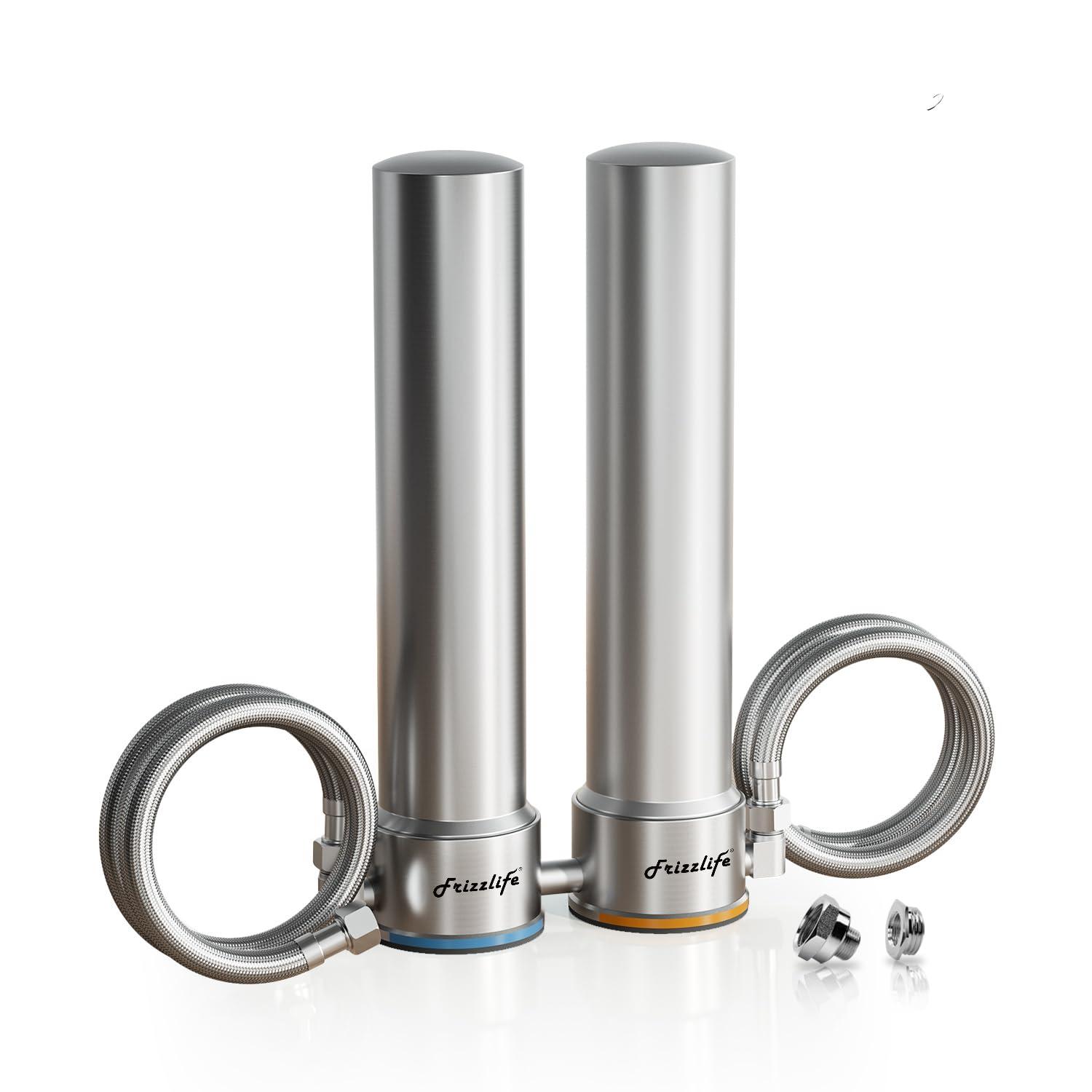 Frizzlife DS99 Dual Countertop Water Filter System, 8-Stage Stainless Steel Faucet Water Filtration System