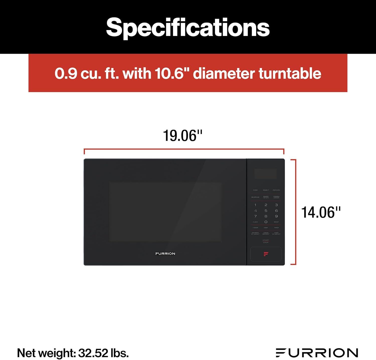 0.9 cu ft Microwave - OTR Black