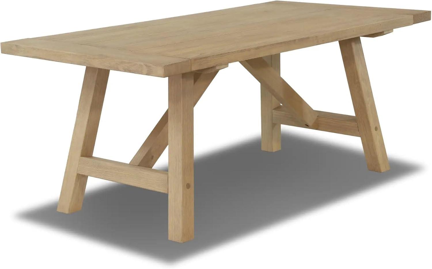 Cascais Rectangular 72'' Solid Wood Table with Farmhouse Base