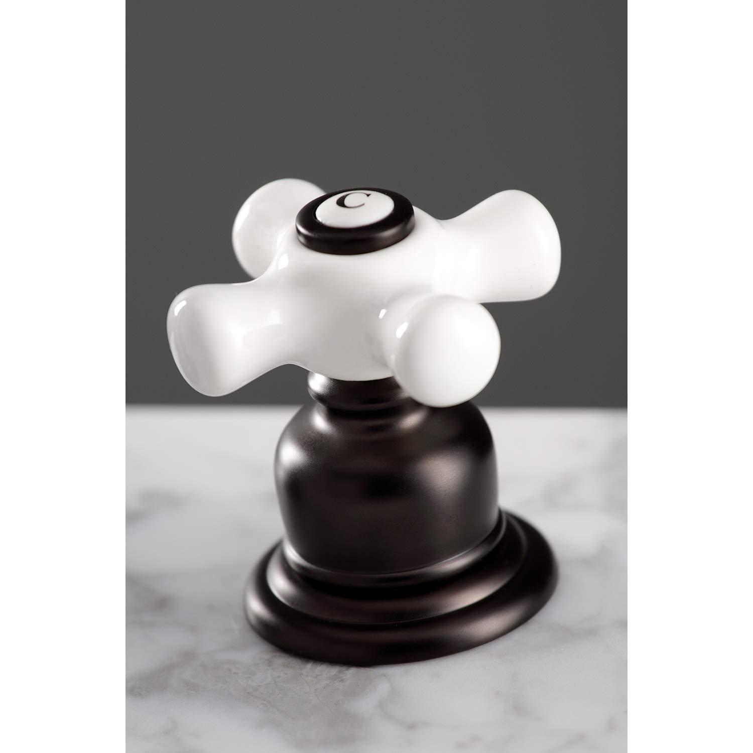 Kingston Brass FSC1975PX Kingston Brass American Classic Two-Handle 3-Hole Deck Mount Widespread Bathroom Faucet with Pop-Up Drain