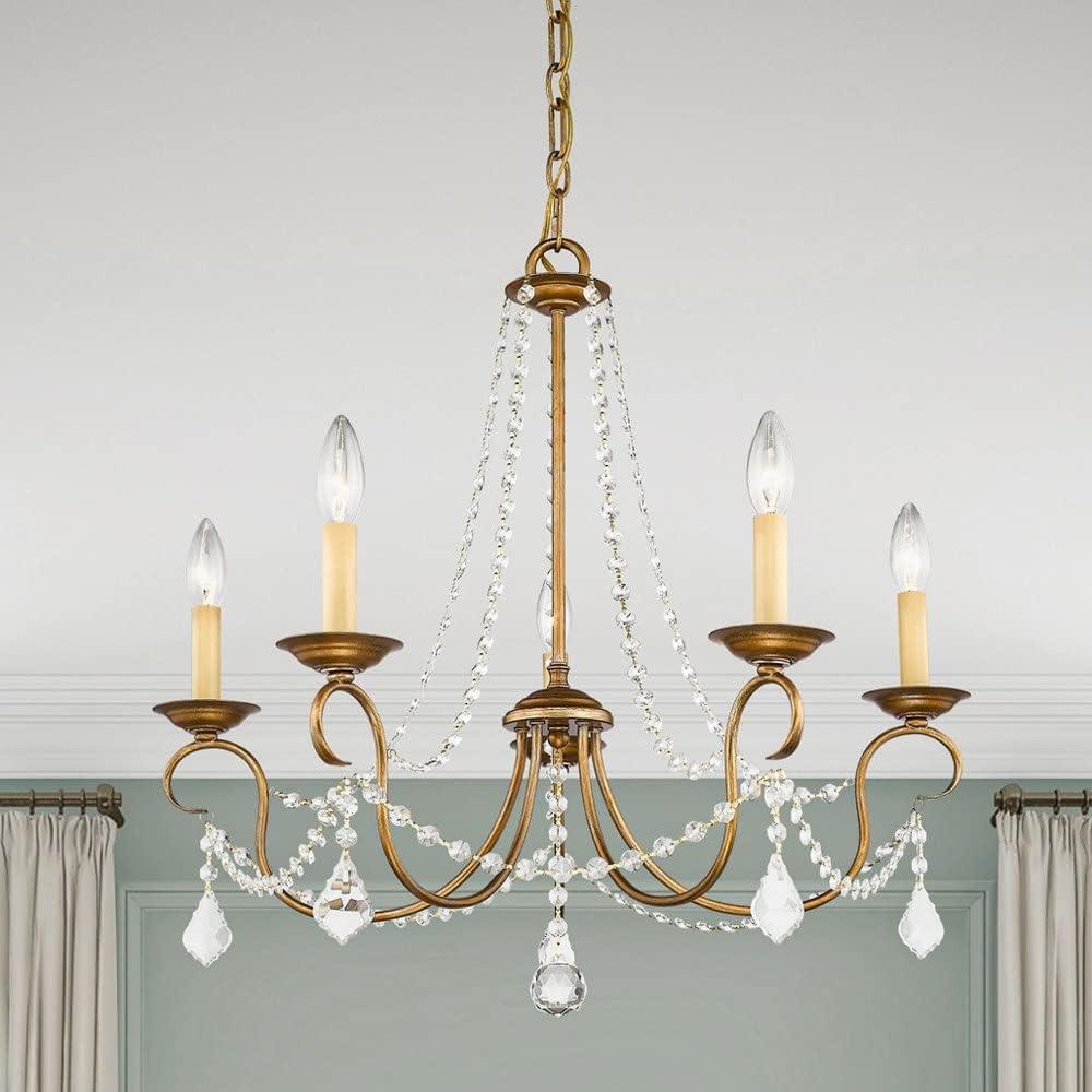 Livex Lighting Pennington 5 - Light Chandelier in  Antique Gold Leaf