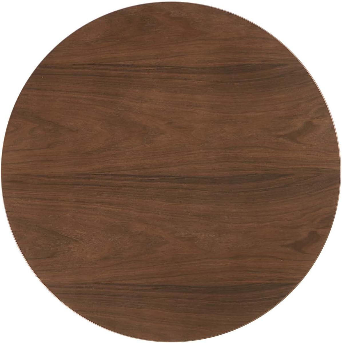 Modway Lippa 36" Round Wood Grain Dining Table in Black Walnut