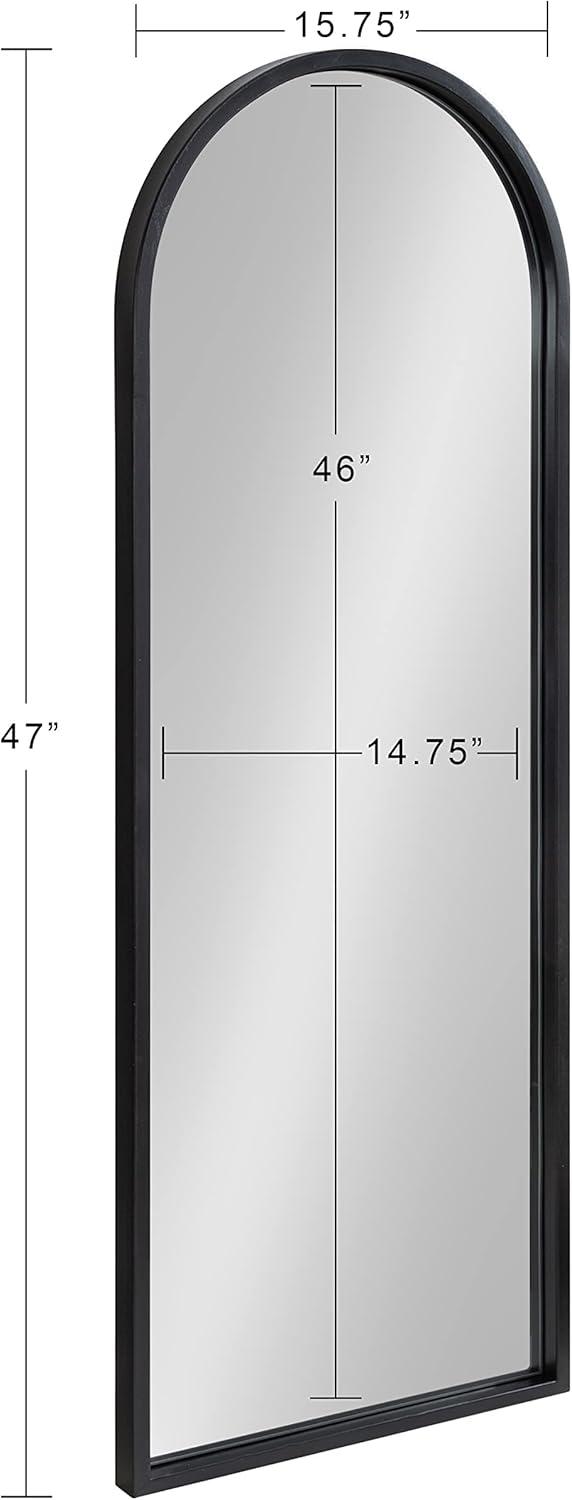 16" x 48" Valenti Tall Framed Arch Mirror Black - Kate and Laurel