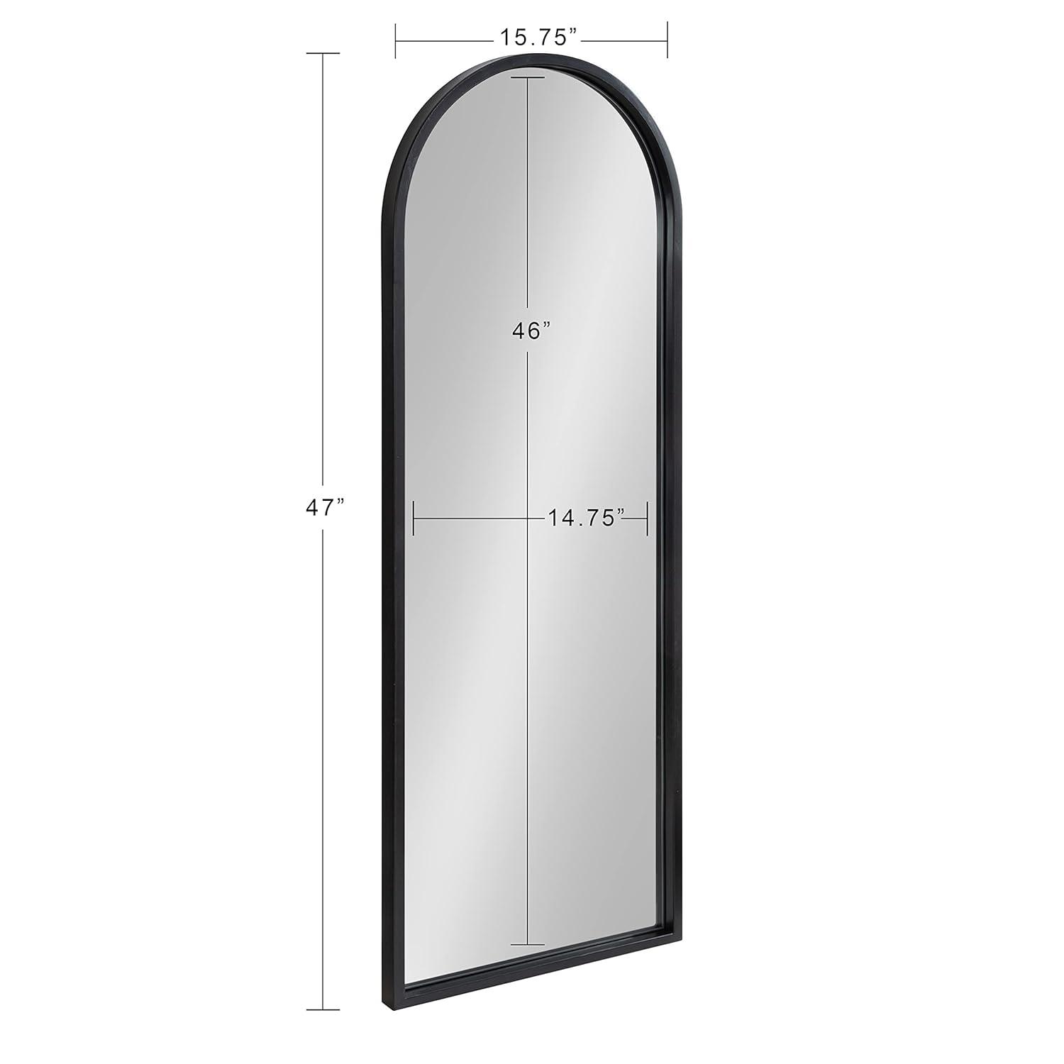 16" x 48" Valenti Tall Framed Arch Mirror Black - Kate and Laurel