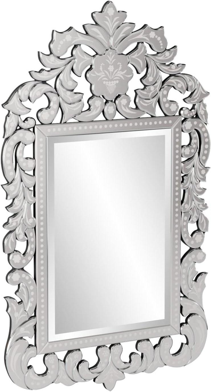 Silver Hand Painted Venetian Wood Wall Mirror