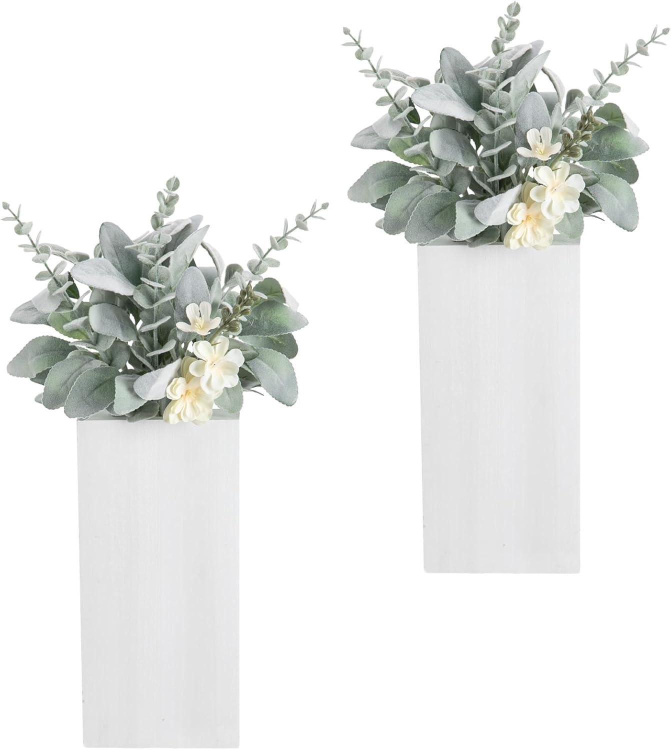 Wall Planters for Indoor Plants Modern Farmhouse Wooden Pocket Wall Vases for Dried Flowers and Faux Plants 4 Pack