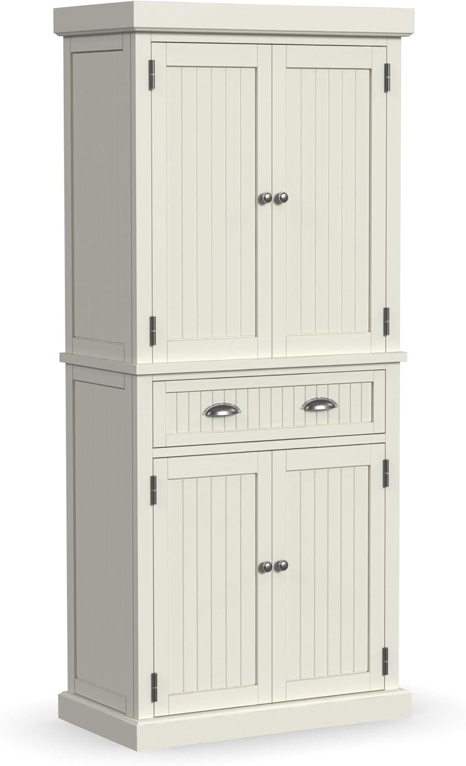 Nantucket Distressed White Wood Kitchen Pantry