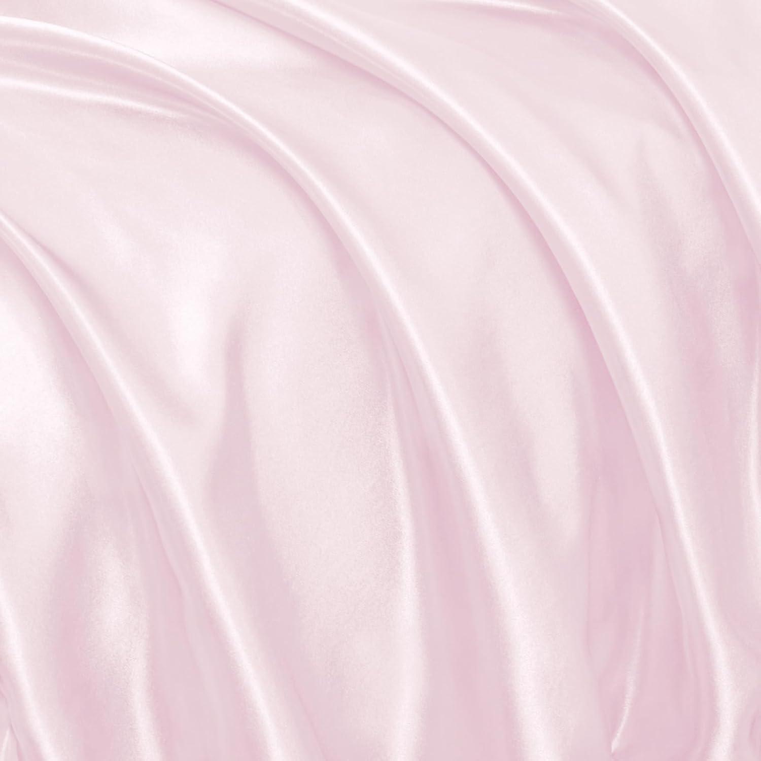 SiinvdaBZX Ruffled Queen Satin Pillowcase Set of 2, Blush Pink Silky Satin Pillow Cases for Women Ruffle Pillow Shams Covers Princess Room Decoration, with Envelope Closure