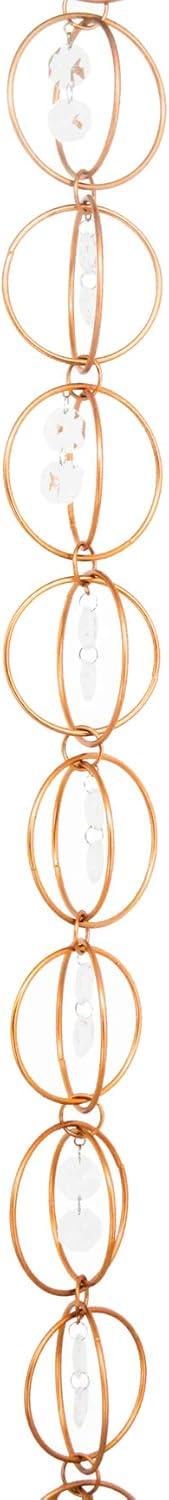 8.5' Copper Colored Iron Rain Chain with Clear Accents