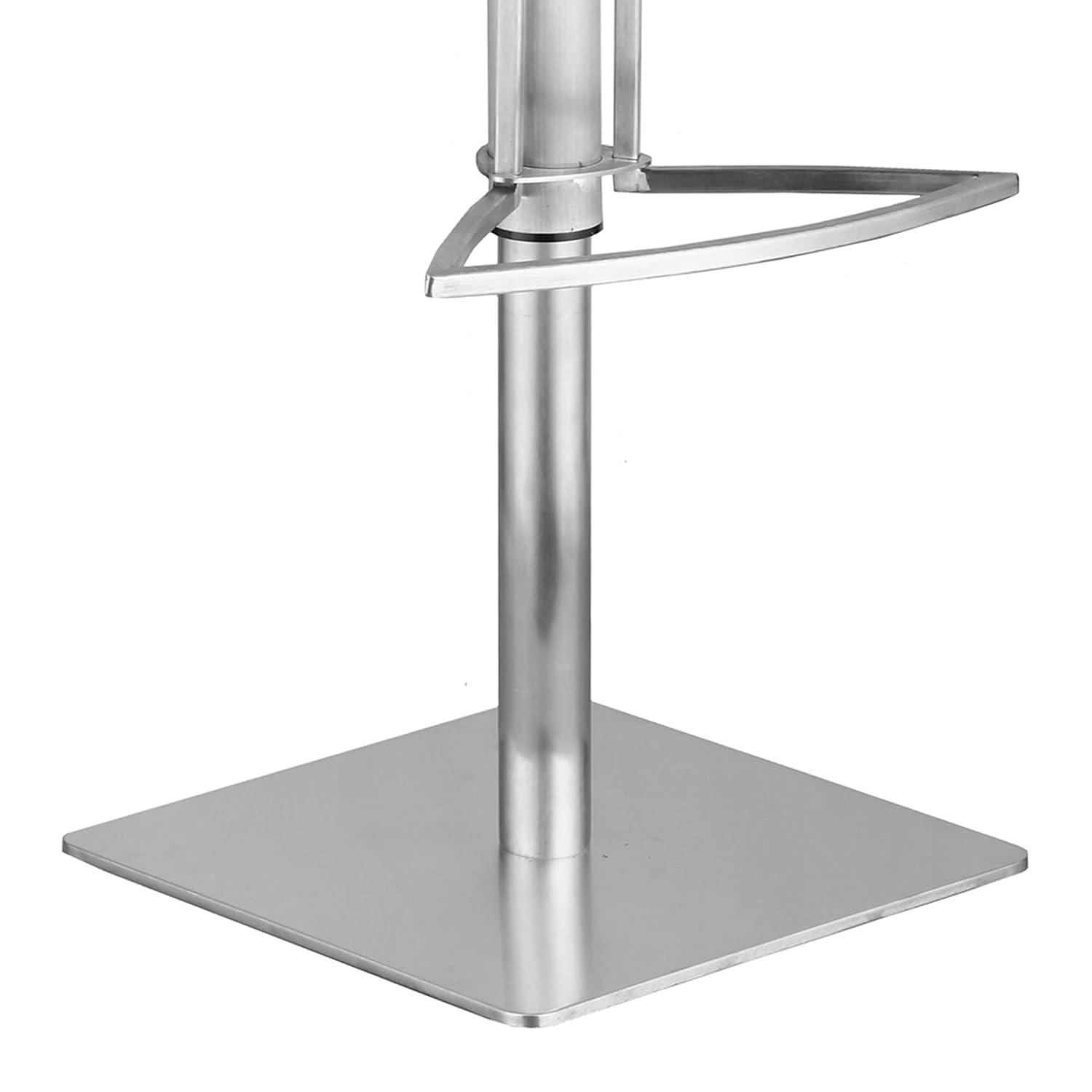 Cafa Adjustable Swivel Walnut Wood and Stainless Steel Metal Bar Stool