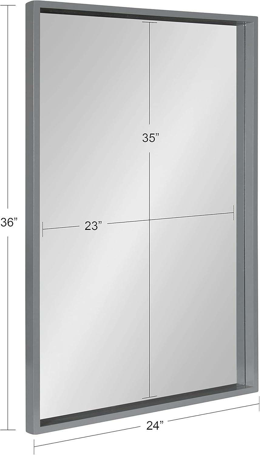 24" x 36" Travis Framed Decorative Wall Mirror Gray - Kate & Laurel All Things Decor