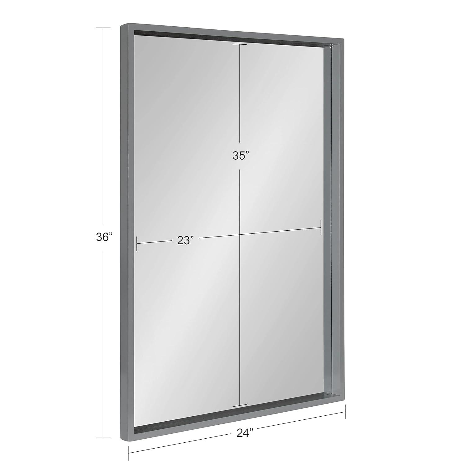24" x 36" Travis Framed Decorative Wall Mirror Gray - Kate & Laurel All Things Decor