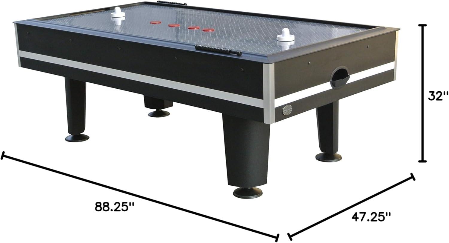 Champion 88" Black and Silver Stainless Steel Air Hockey Table