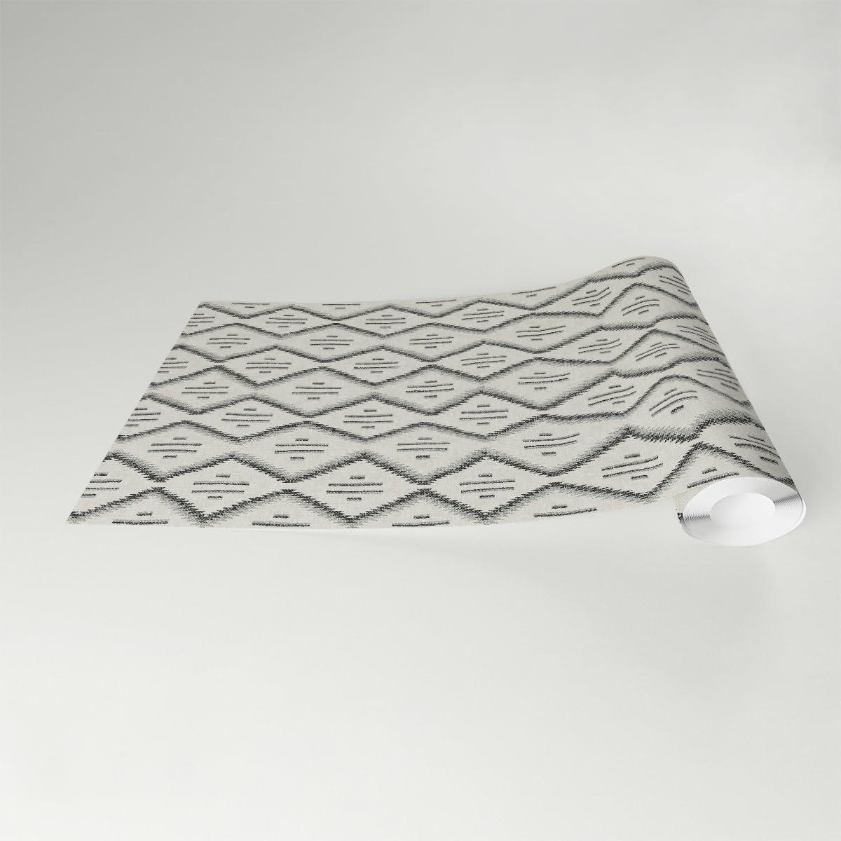 Modern Heirloom White and Black Vinyl Peel and Stick Wallpaper