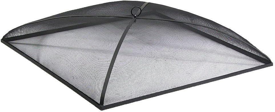 SunnyDaze Decor Square Steel Mesh Black Fire Pit Spark Screen Cover