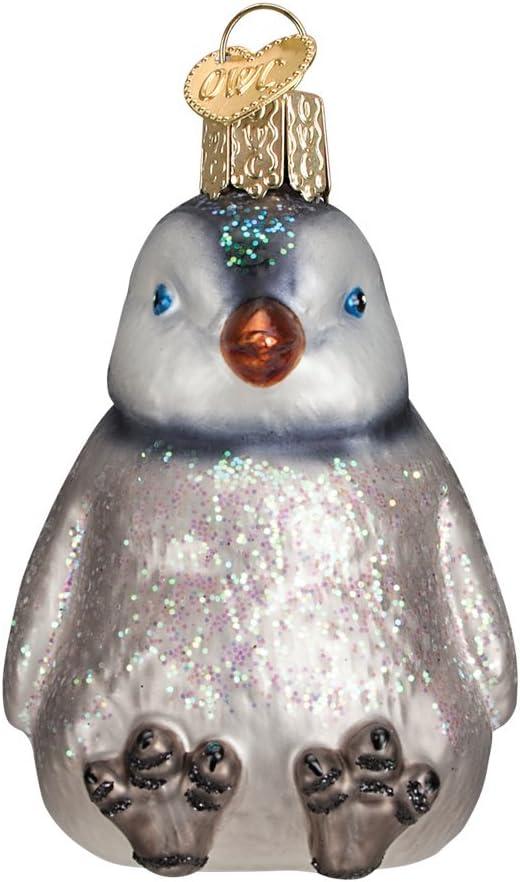 Hand-Painted Glass Penguin Chick Christmas Tree Topper