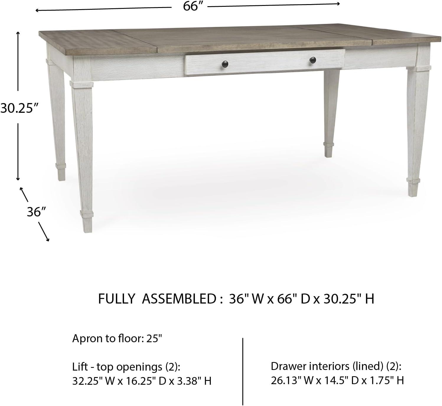 Signature Design by Ashley Casual Skempton Dining Table, White/Light Brown