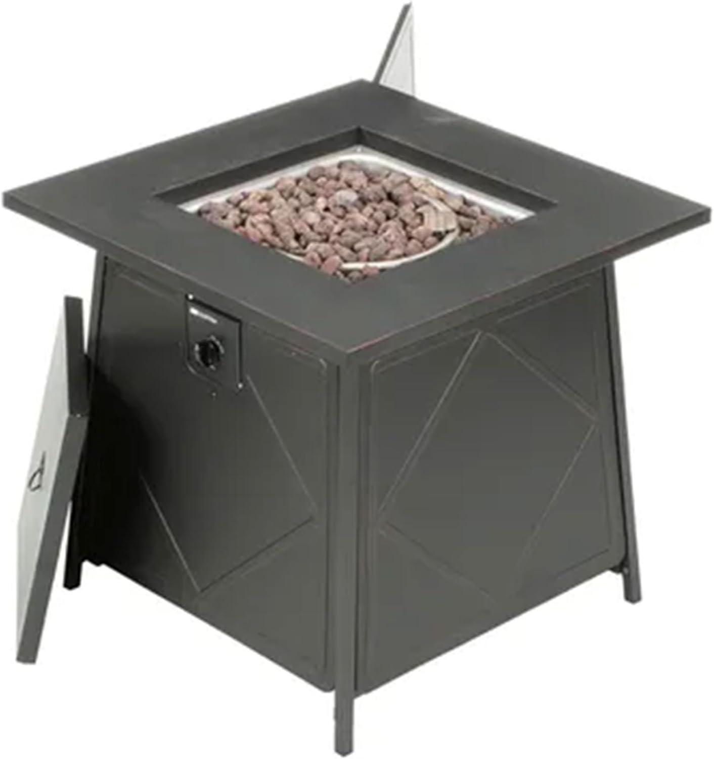 Four Seasons Courtyard Dual Heat 50,000 BTU Square Gas Tabletop Fire Pit