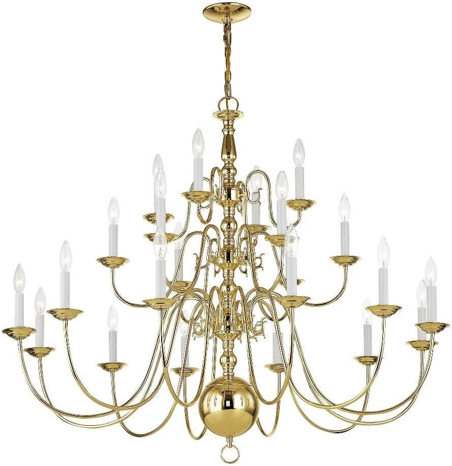 Livex Lighting Williamsburgh 22 - Light Chandelier in  Antique Brass