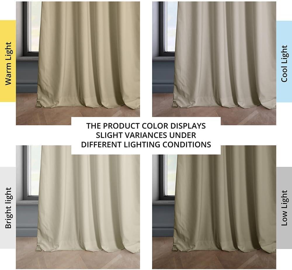 HPD Half Price Drapes Heritage Plush Velvet Curtains 84 Inches Long Room Darkening Curtains for Bedroom & Living Room 50W x 84L, (1 Panel), Macchiato Beige