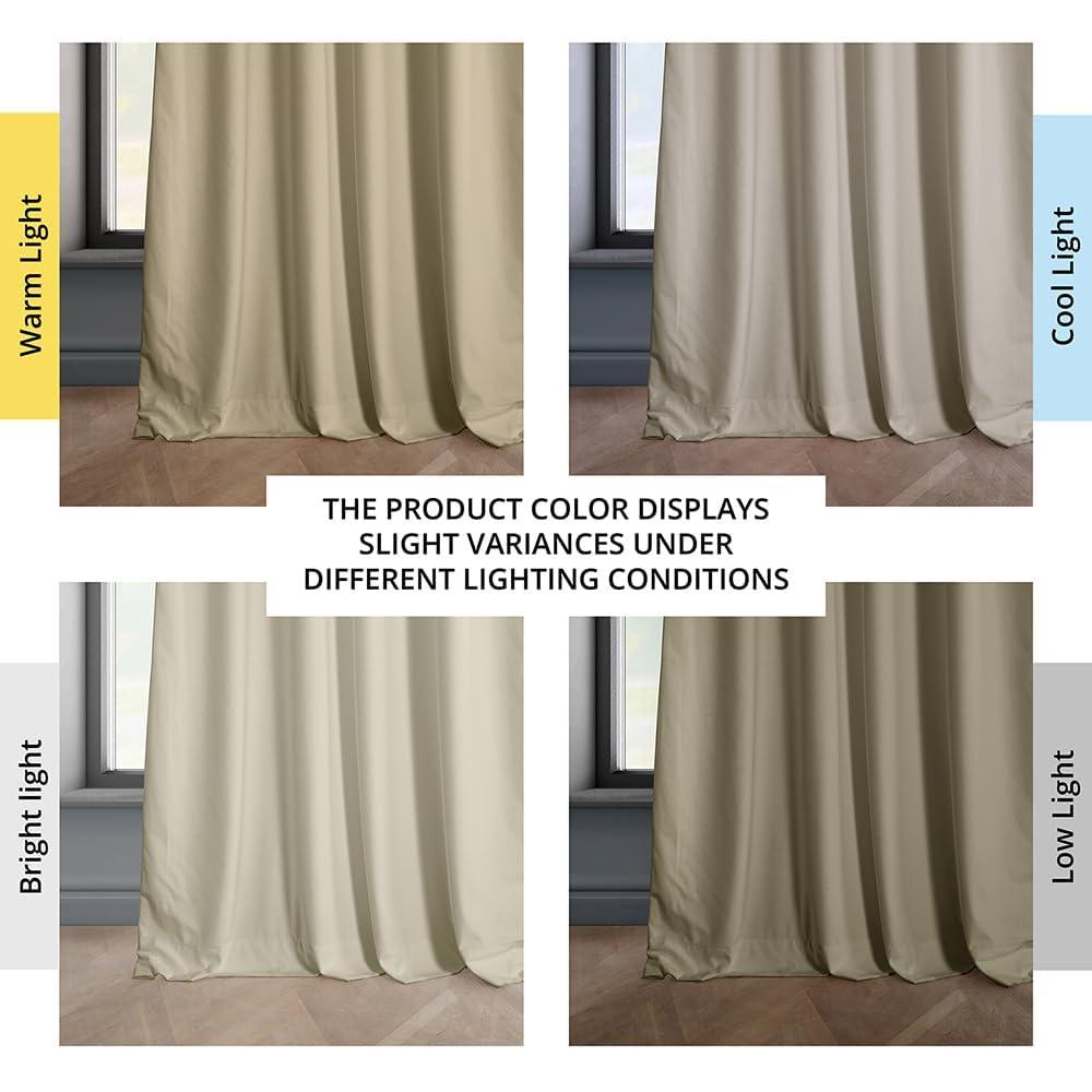 HPD Half Price Drapes Heritage Plush Velvet Curtains 84 Inches Long Room Darkening Curtains for Bedroom & Living Room 50W x 84L, (1 Panel), Macchiato Beige