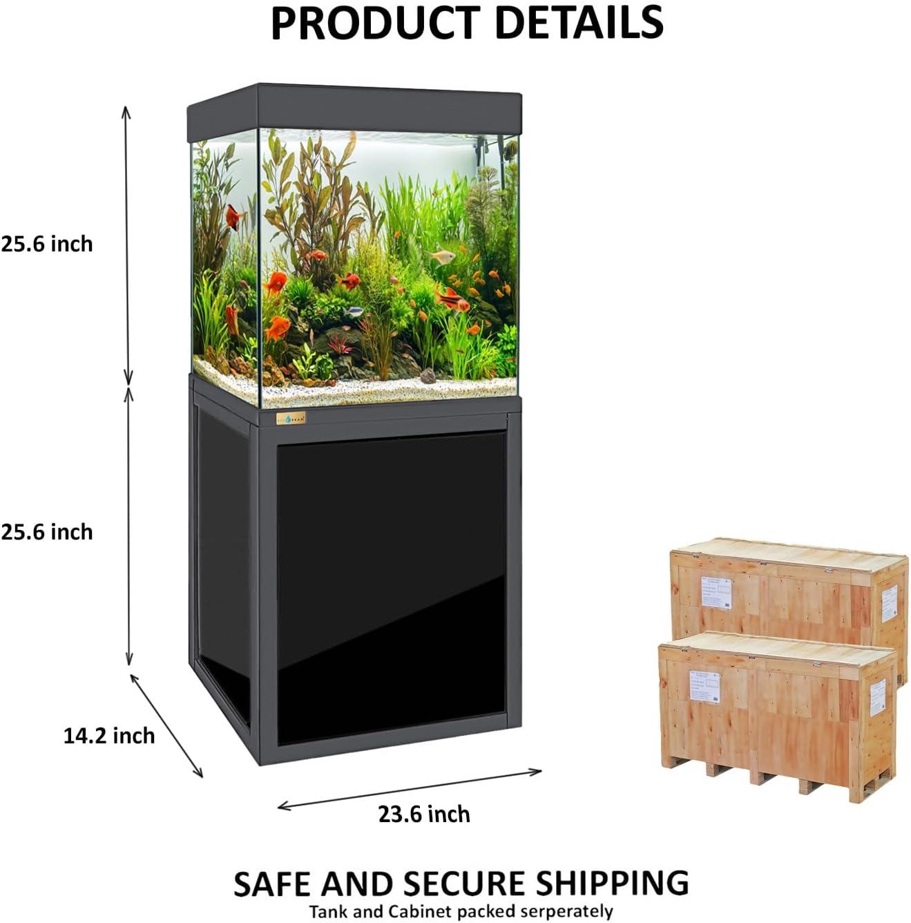Aqua Dream 40 Gallon Tempered Glass All-in-one Aquarium Black