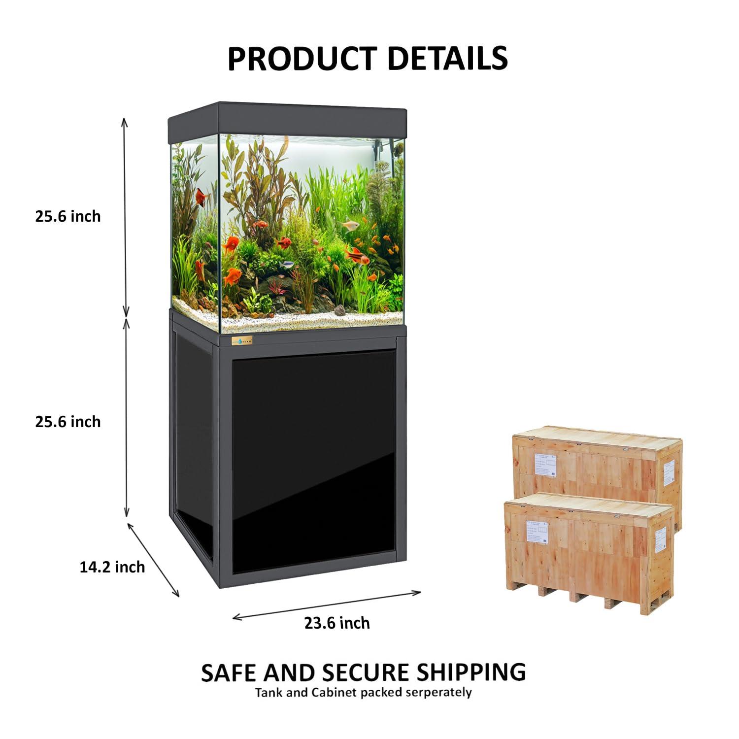 Aqua Dream 40 Gallon Tempered Glass All-in-one Aquarium Black