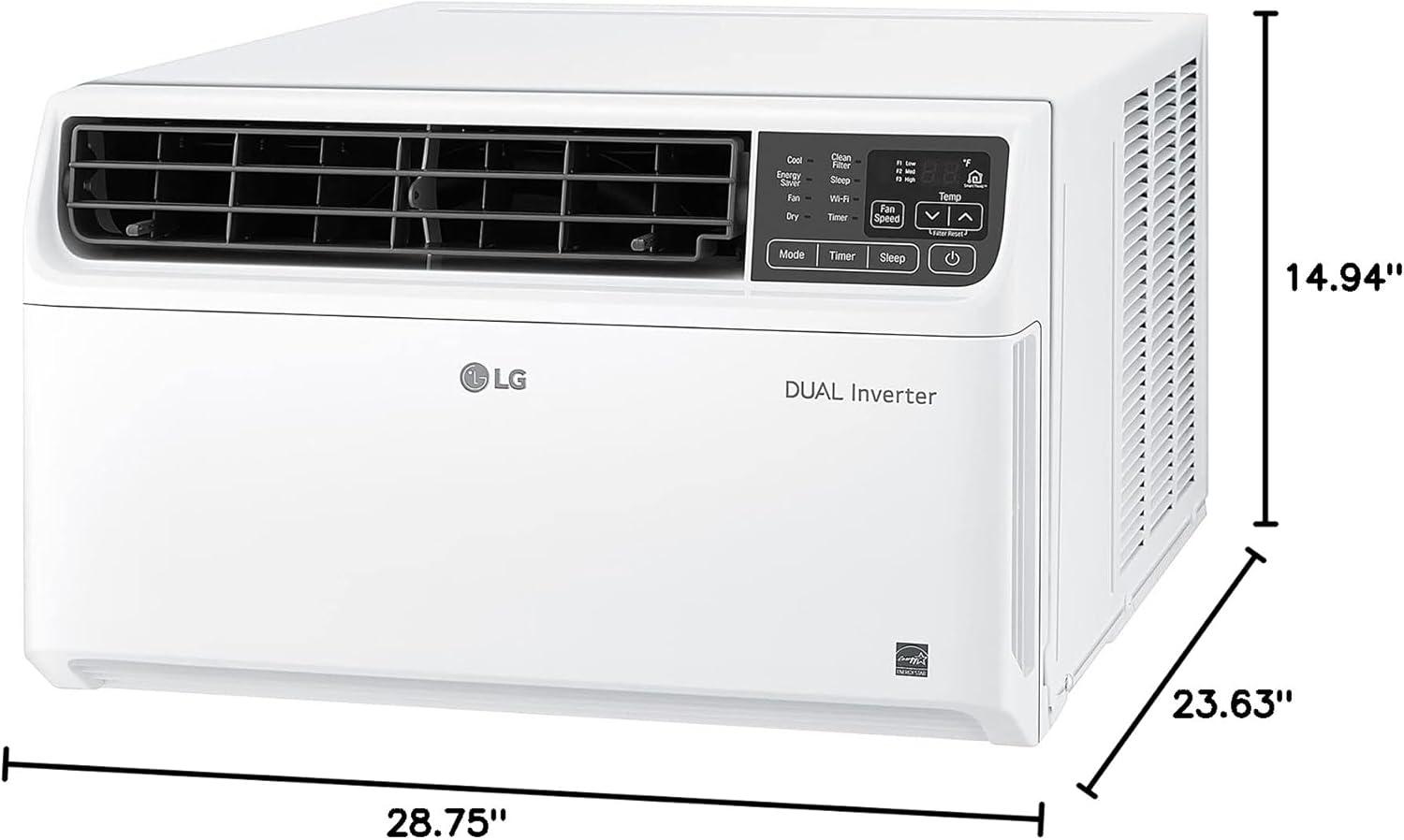 8,500 BTU High Efficiency Dual Inverter Window Air Conditioner with Wi-Fi and LCD Remote, 115V