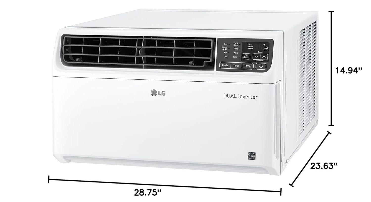 8,500 BTU High Efficiency Dual Inverter Window Air Conditioner with Wi-Fi and LCD Remote, 115V