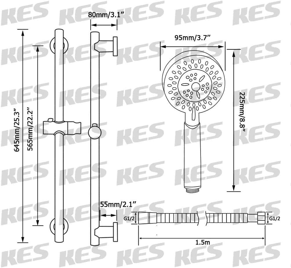 5-Spray Multifunction Deluxe Wall Bar Shower Kit with Hand Shower in Polished Chrome